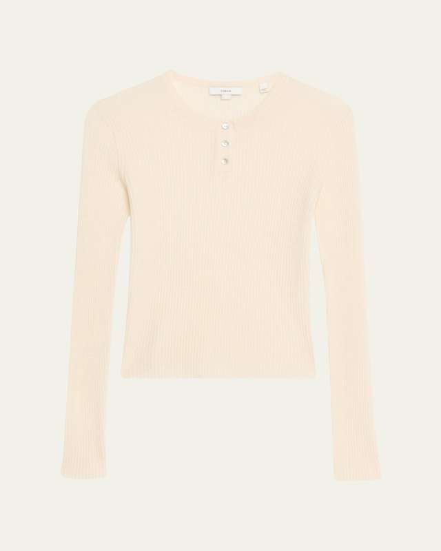 Ribbed Long-Sleeve Henley